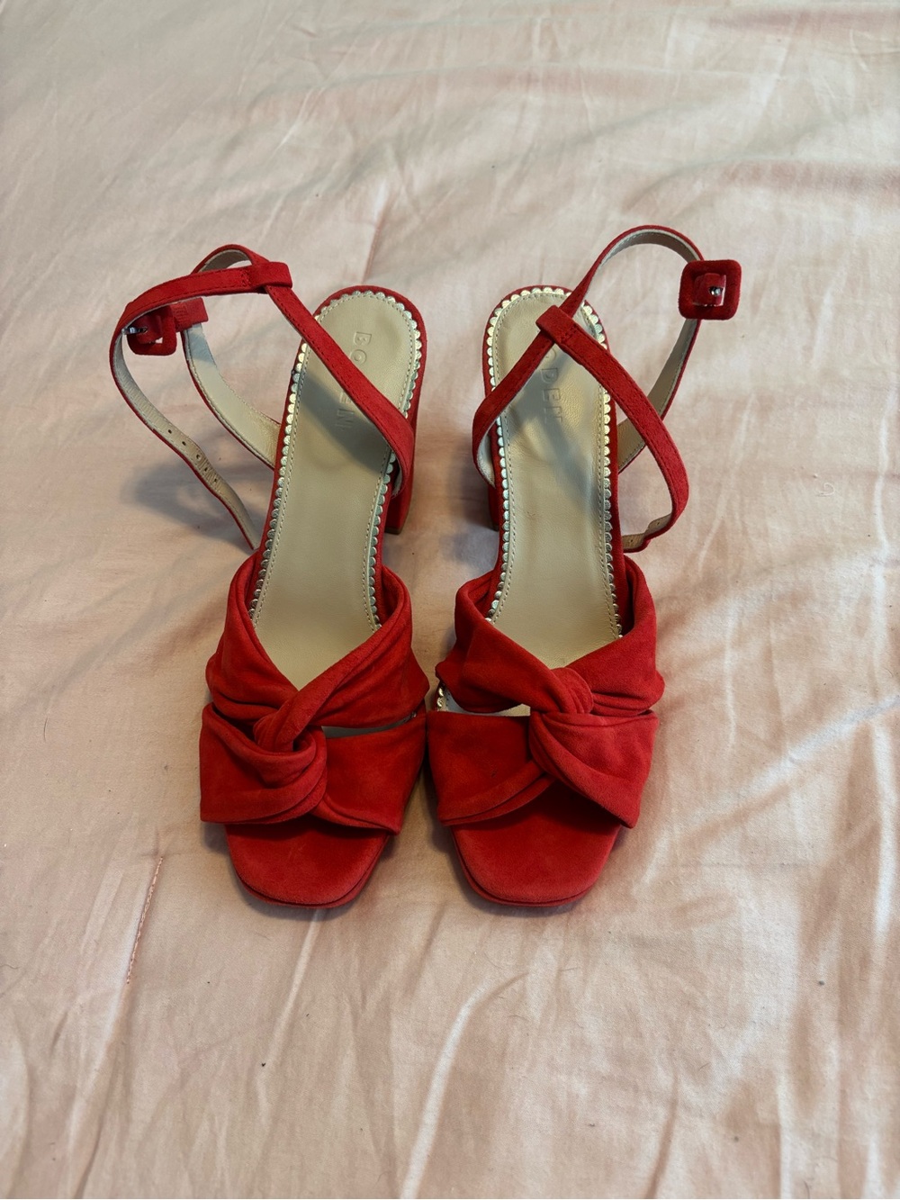 Boden Red Suede Platform Sandals